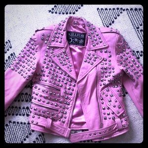 Incredible authentic KILLSTAR PINK LEATHER JACKET